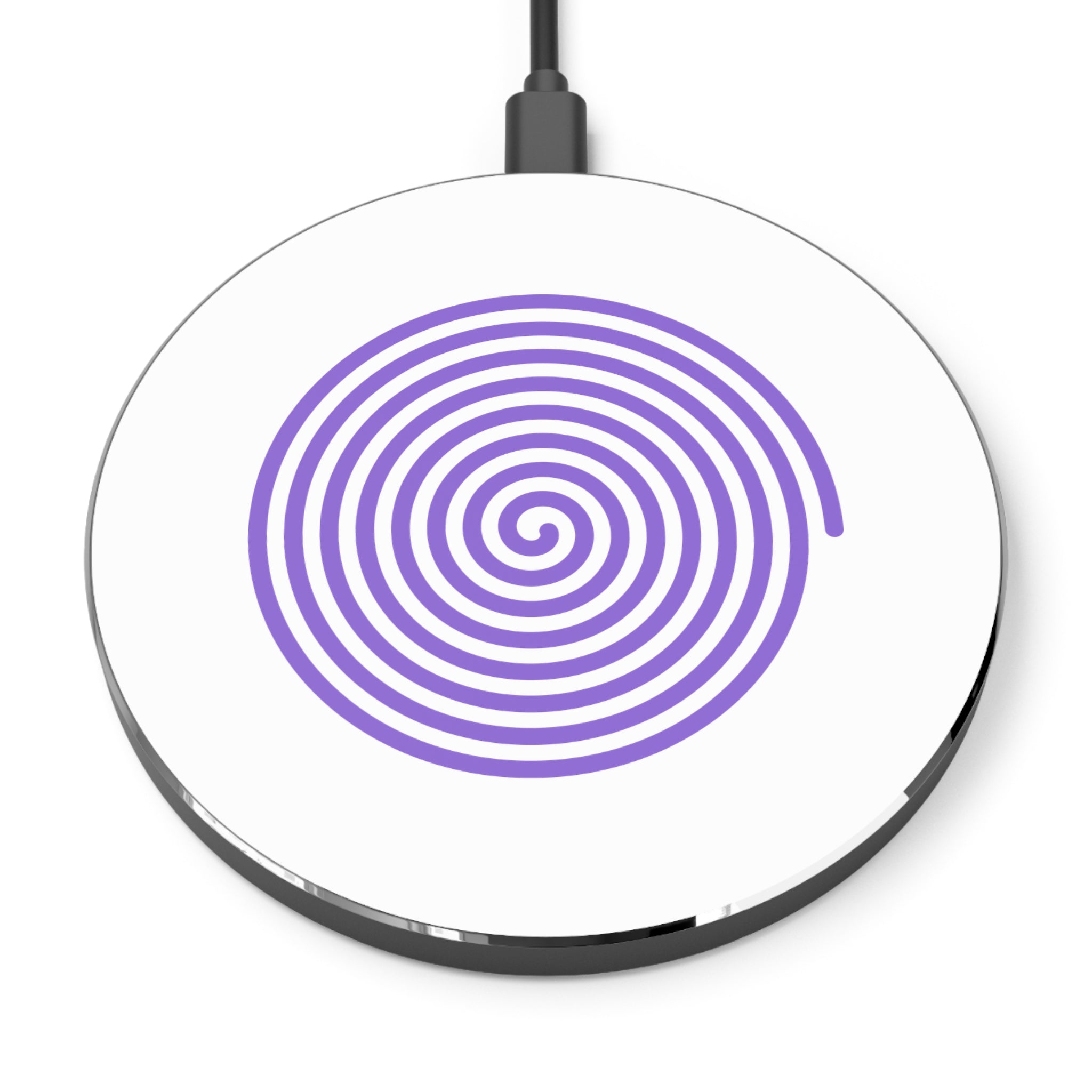 Stylish Wireless Charger with Spiral Design, Phone Accessory, Home Office Decor, Gift for Tech Lovers, Modern Charging Pad