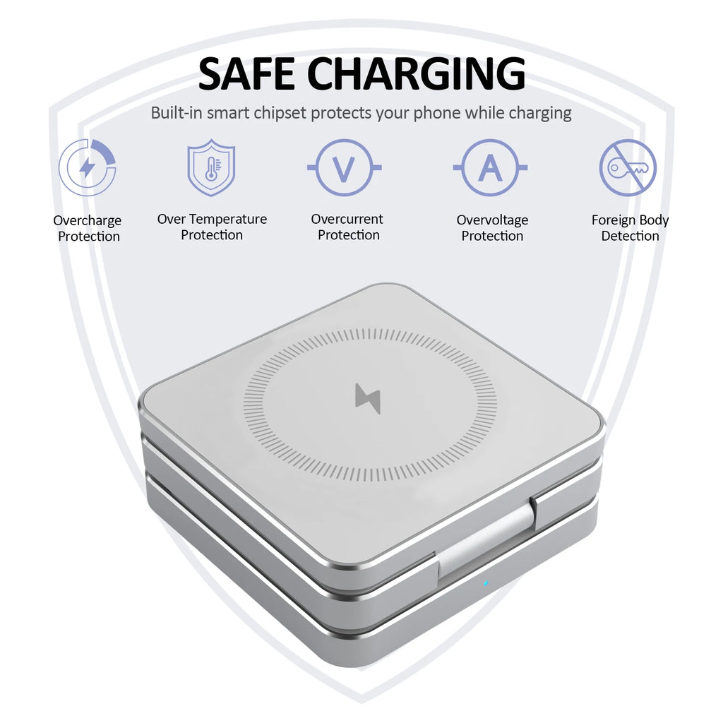 15W Magnetic Trifold Wireless Charger