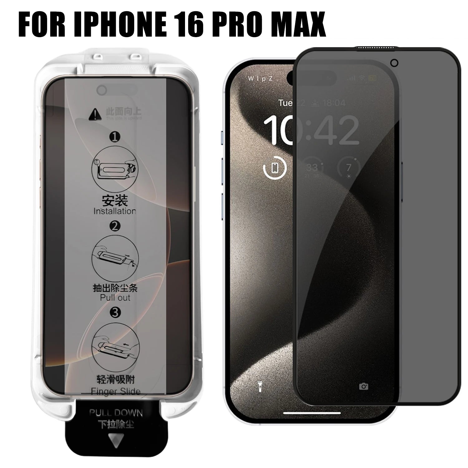 Anti-spy Easy To Install Tempered Glass Screen Protector