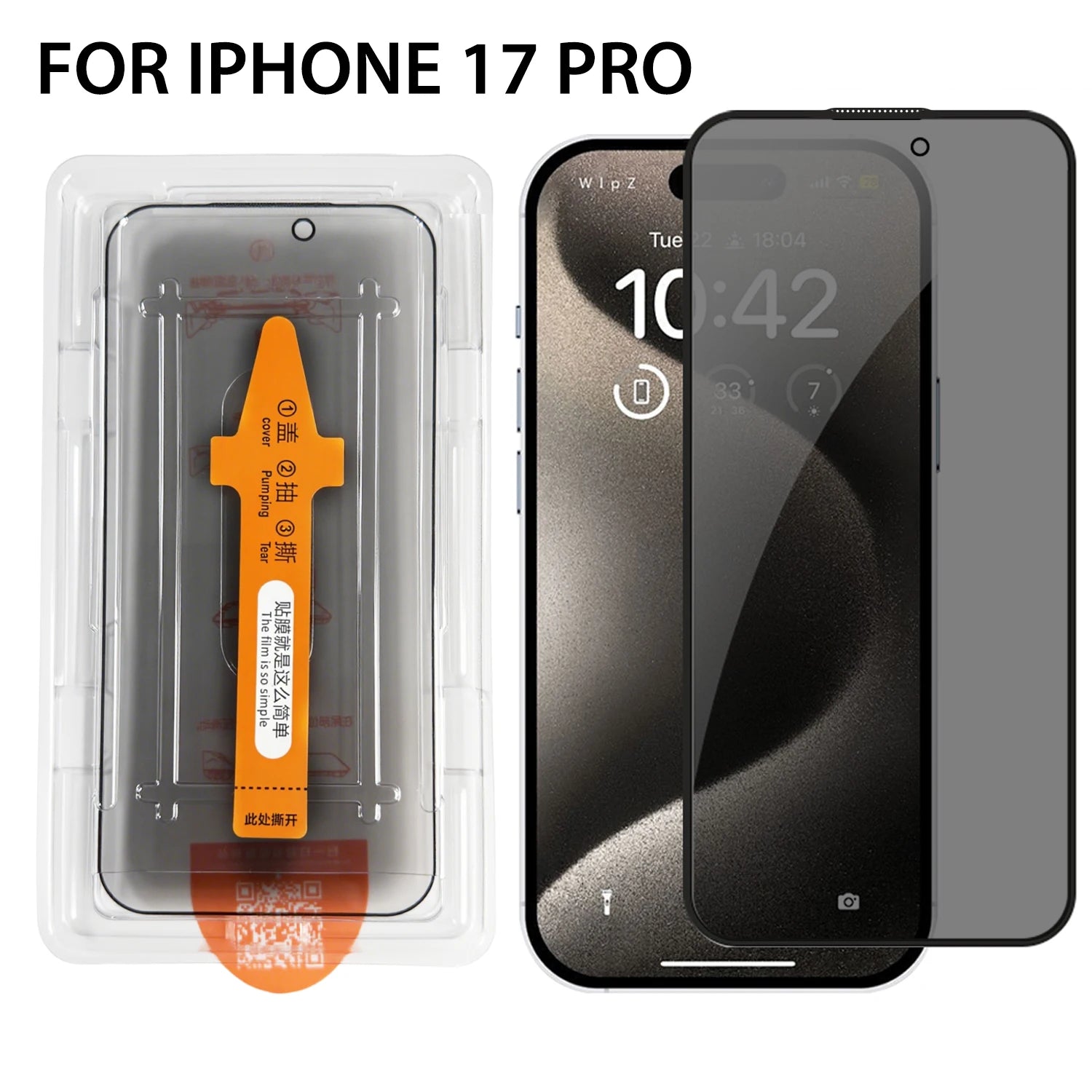 Anti-spy Easy To Install Tempered Glass Screen Protector