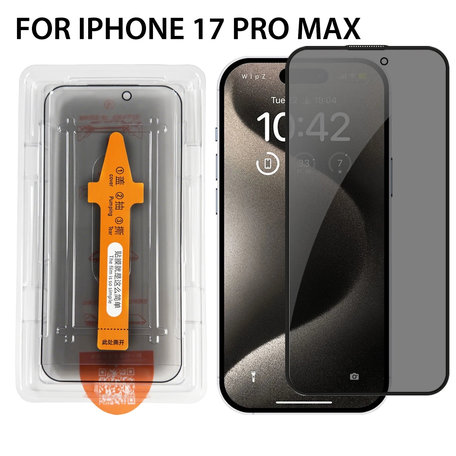 Anti-spy Easy To Install Tempered Glass Screen Protector